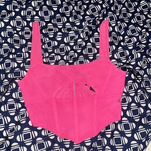Forever 21 hot pink cut-out corset